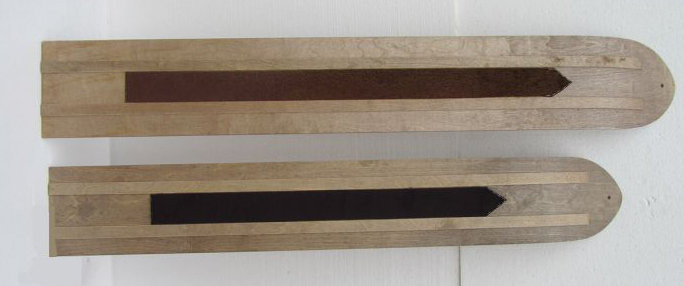 Лыжи Зима (береза, осина 200мм), длина 150 см, с камусом 70 мм 